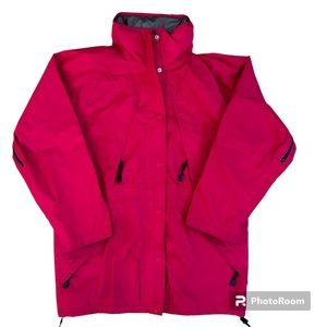 REI Women's Red Gore-Tex Outdoor Rain Hooded Jacket Size 14